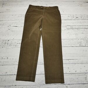 Ralph Lauren Corduroy Pants Size 35x32 Brown Pin Cord Black Label Chino Dress